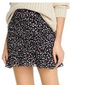 AQUA Ruched Leopard Print Mini Skirt